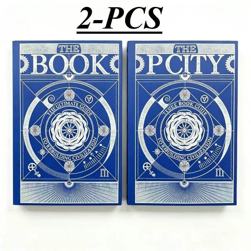 Blue Mysterious Symbol Book - Occult Civilization Guide Hardcover Desktop Collectible Gift for Book Lovers