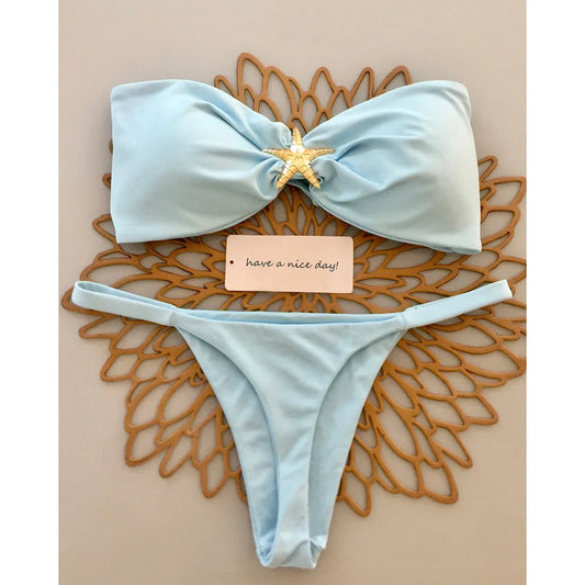2025 Women’s Push-Up Bikini Set – Sexy Micro Swimwear, Bandeau Brazilian Beach & Pool Bathing Suit
