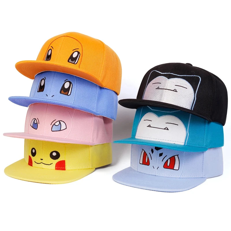 Pokemon Embroidered Baseball Cap - Adjustable Anime Sun Hat for Kids and Fans