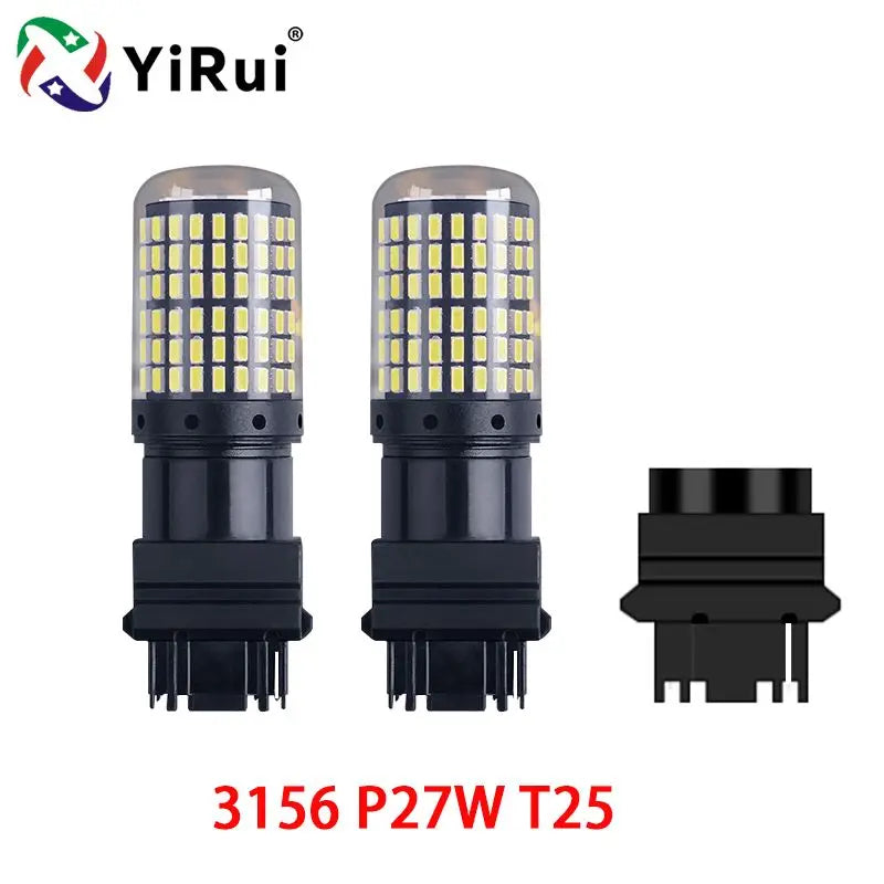 YiRui 2PCS 12-48V LED Bulbs - 144SMD Bright Reverse & Turn Signal Lights for BA15S, 7440, 1157 & P21W Sockets