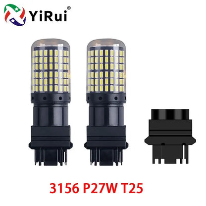 YiRui 2PCS 12-48V LED Bulbs - 144SMD Bright Reverse & Turn Signal Lights for BA15S, 7440, 1157 & P21W Sockets
