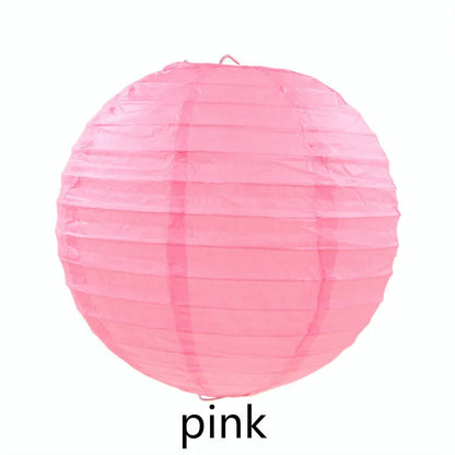 Round Paper Lantern Hanging Ball Decor for Wedding & Birthday Party, DIY Lampion Craft Supplies in White, Red & Blue