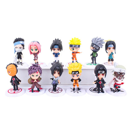 6pcs Naruto Mini Figures Set – Sasuke, Gaara, Uchiha Madara 7-8cm Anime Collectible Figurines with Base