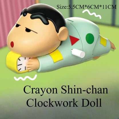 Crayon Shin-chan Clockwork Anime Figure Toy – Walking Alarm Clock Model, Dynamic Crawl Action Toy & Cute Desktop Gift Decor