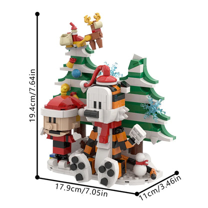 Gobricks MOC Calvin and Hobbes Building Block Set – Classic Comic Cartoon Tiger Model Toy Gift for Kids