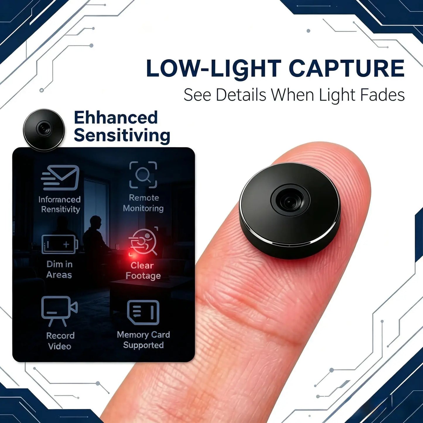 Mini HD WiFi Security Camera - Wireless Portable Monitor with IR Night Vision & Remote Viewing