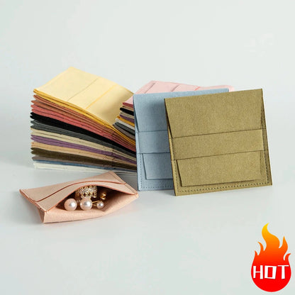 Microfiber Velvet Jewelry Pouch – 1/10/50pcs Gift Bags for Earrings, Necklaces & Wedding Packaging
