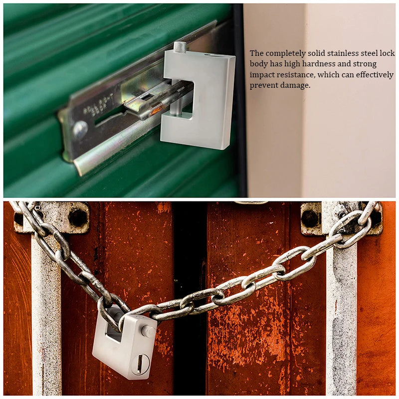 High Security Padlock with 3 Keys – Heavy Duty D-Shaped Lock for Garage Doors, Containers, Gates, and Warehouses