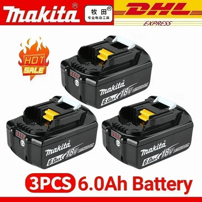 Genuine Makita 18V Battery – 6Ah/5Ah/3Ah Rechargeable for Drill DGA404, DDF487, DTW700, DTD173, HR410D, DJV182, LXT400