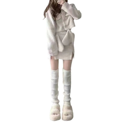 Y2K Knitted Leg Warmers - Harajuku Style Winter Knit Leg Covers for Streetwear & Party Outfits