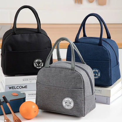 Insulated Bento Lunch Bag with Aluminum Foil and Ice Pack - Meal Storage Handbag for Students