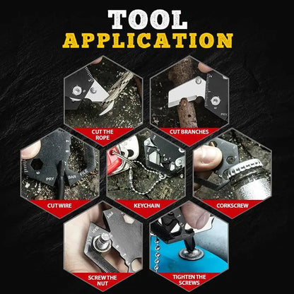 Multifunctional Hexagon Coin Outdoor EDC Tool: Folding Coin Knife Keychain Screwdriver Pocket Gear