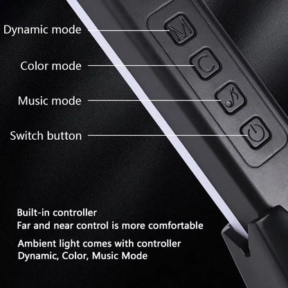 USB RGB LED Light Bar – Color-Changing TV Backlight with Remote, Music Rhythm Ambient Strip, Symphony Atmosphere Lamp Decor