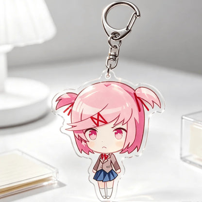 DDLC Doki Doki Literature Club Acrylic Keychains - Cute Chibi Yuri, Monika, Sayori, and Natsuki Backpack Accessories and Gifts