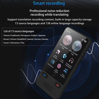Portable S85 Language Translator Device - 138 Languages, Voice & Offline Translation, Video Recording Support