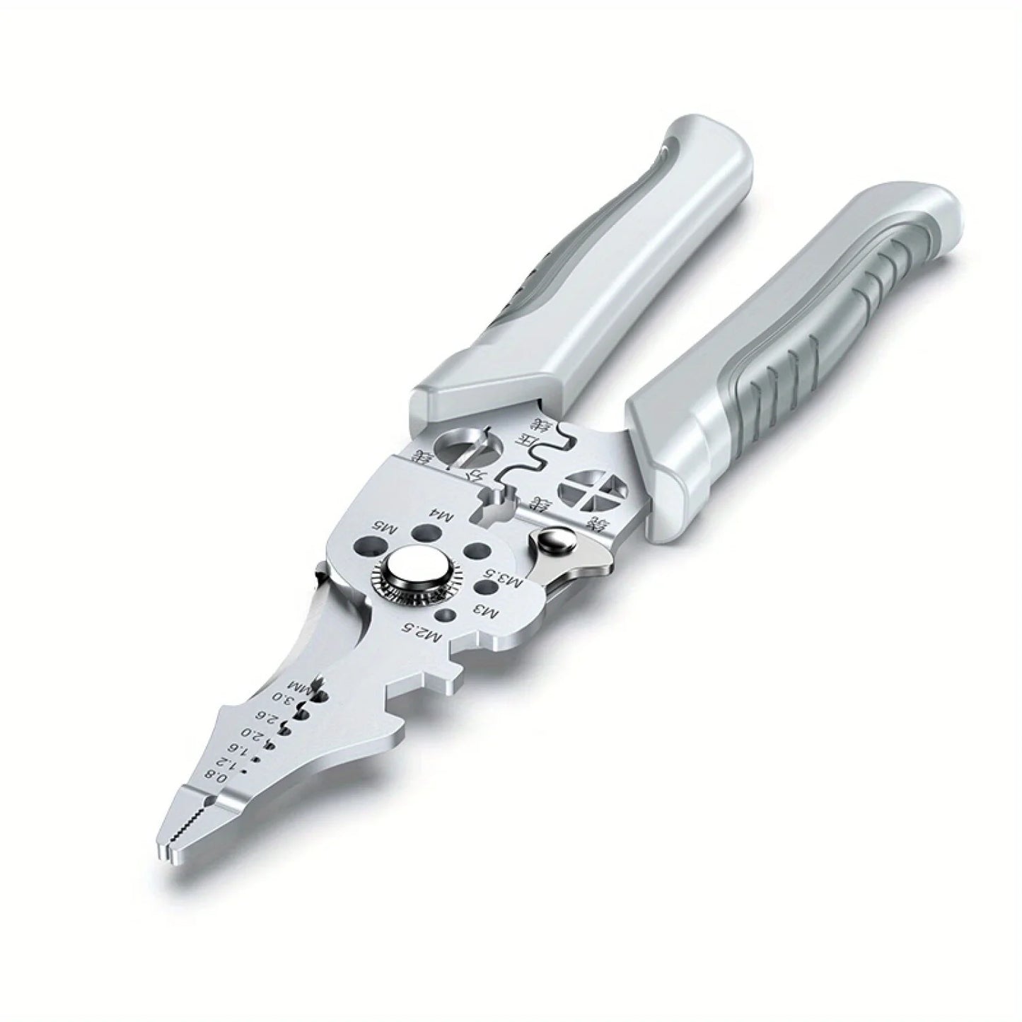 8.5 Inch Heavy Duty Wire Stripper Pliers - Stainless Steel Electrical Cutter and Crimper Tool with Ergonomic Grip