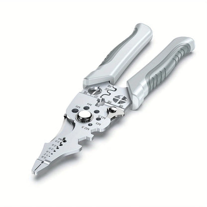 8.5 Inch Heavy Duty Wire Stripper Pliers - Stainless Steel Electrical Cutter and Crimper Tool with Ergonomic Grip