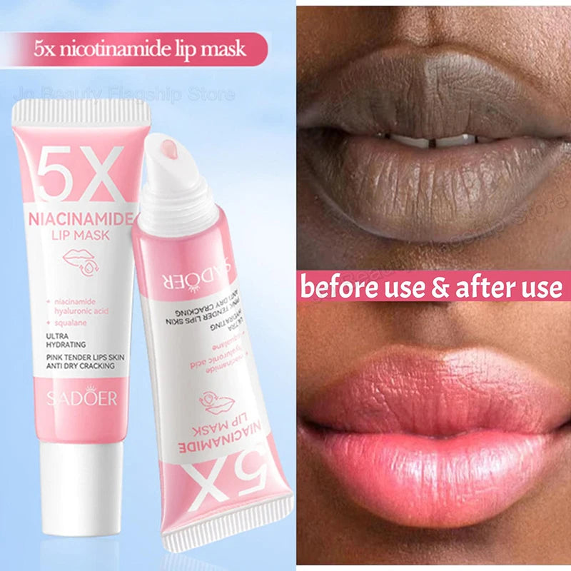 Dark Lip Balm Lightening Treatment – Exfoliating Melanin Mask for Pinker Lips, Reduces Lines & Improves Dryness