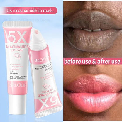 Dark Lip Balm Lightening Treatment – Exfoliating Melanin Mask for Pinker Lips, Reduces Lines & Improves Dryness