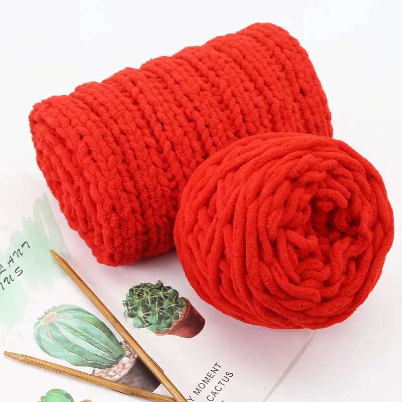 QJH Chunky Blanket Yarn – Luxury Thick Polyester Jumbo Knitting & Crochet Yarn for Blankets & Pillows, 100g Ball