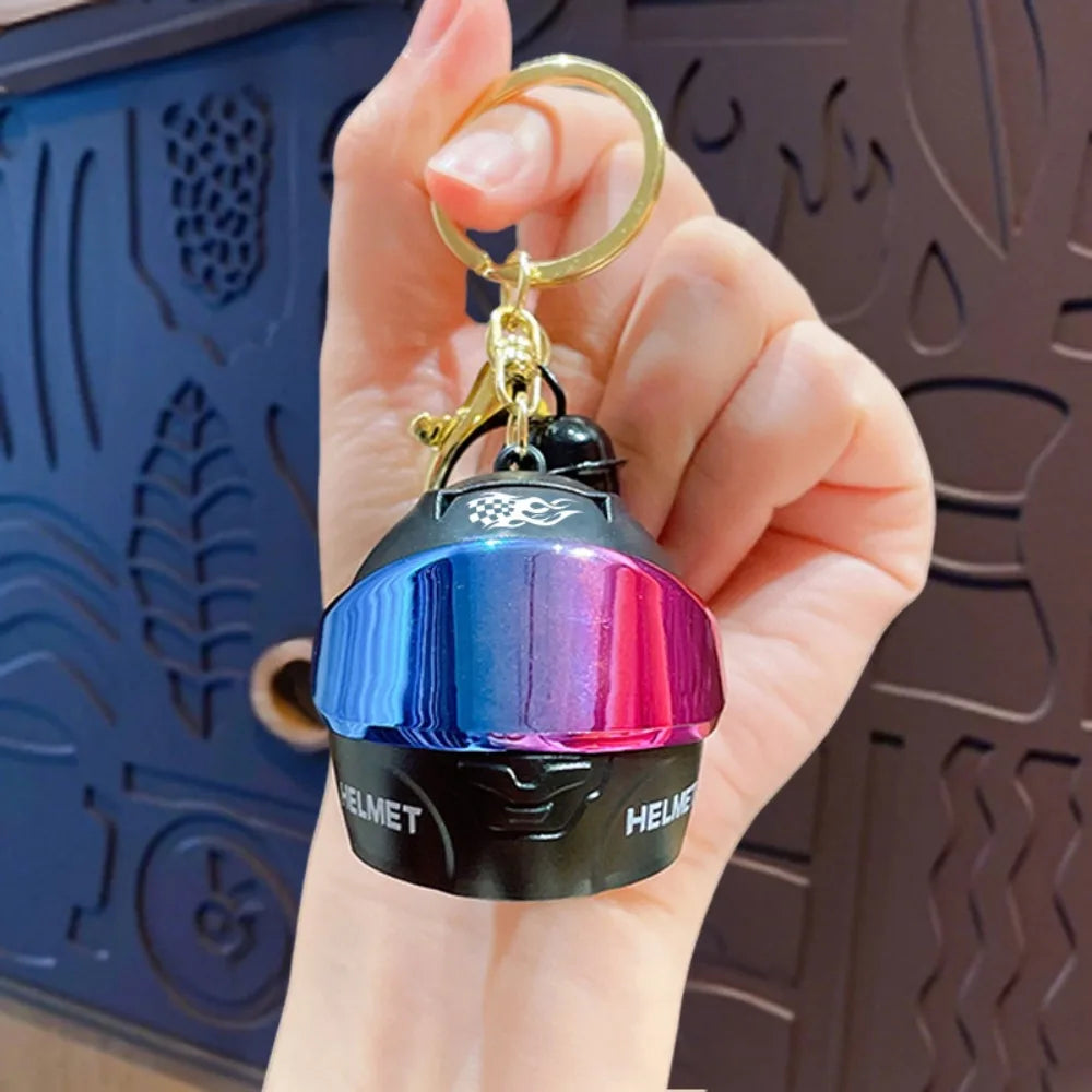 Cool Light-Up Helmet Keychain - Mini LED Night Light Pendant & Multifunctional Bag Charm