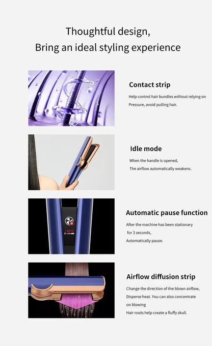 2-in-1 Professional Negative Ion Hair Straightener & Dryer – Heat-Up Flat Iron Styling Tool