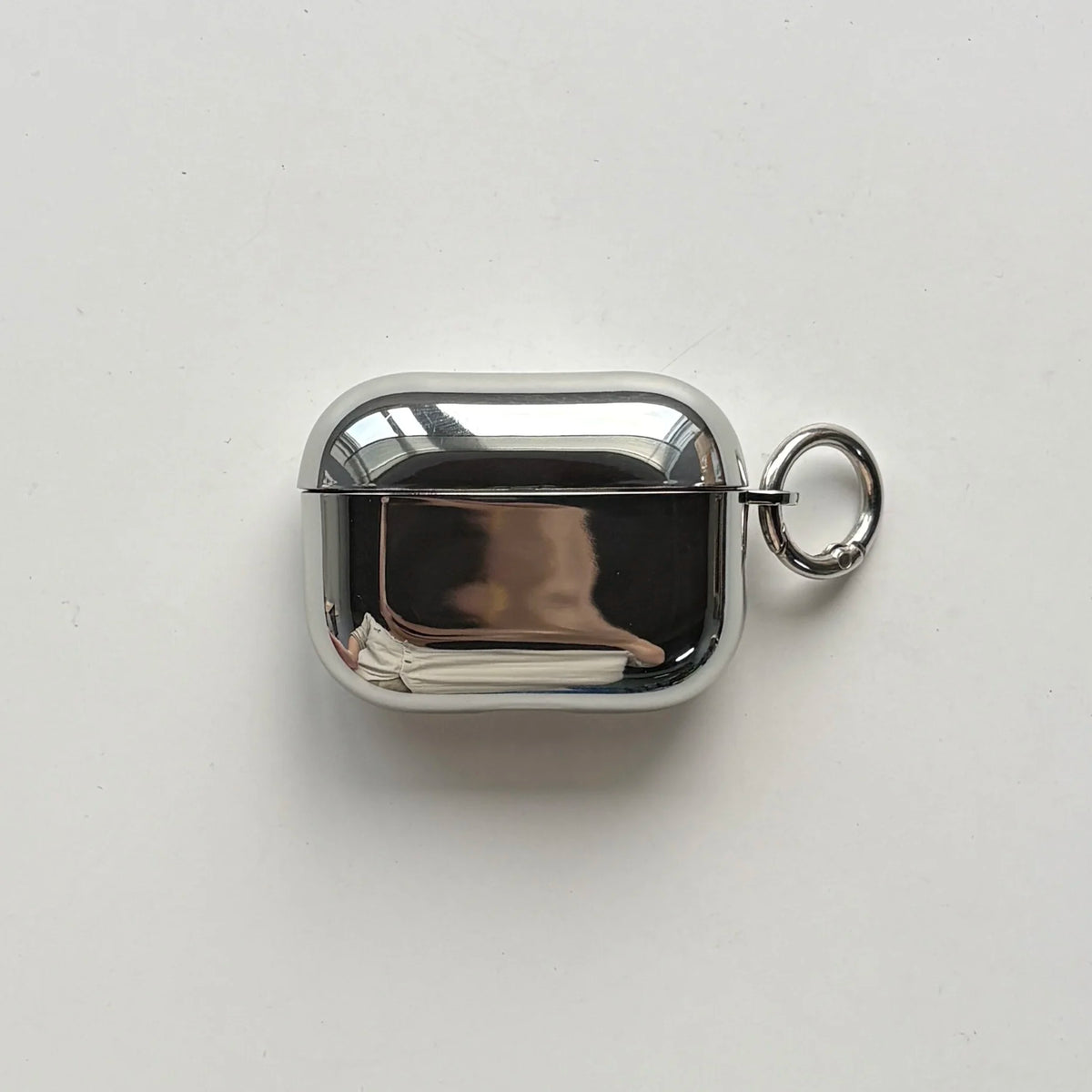 Electroplated Silver AirPods Protective Case - Matte & Glossy Finish with Metal Ring for AirPods 1/2/3/4/5 Pro 2/Pro 3