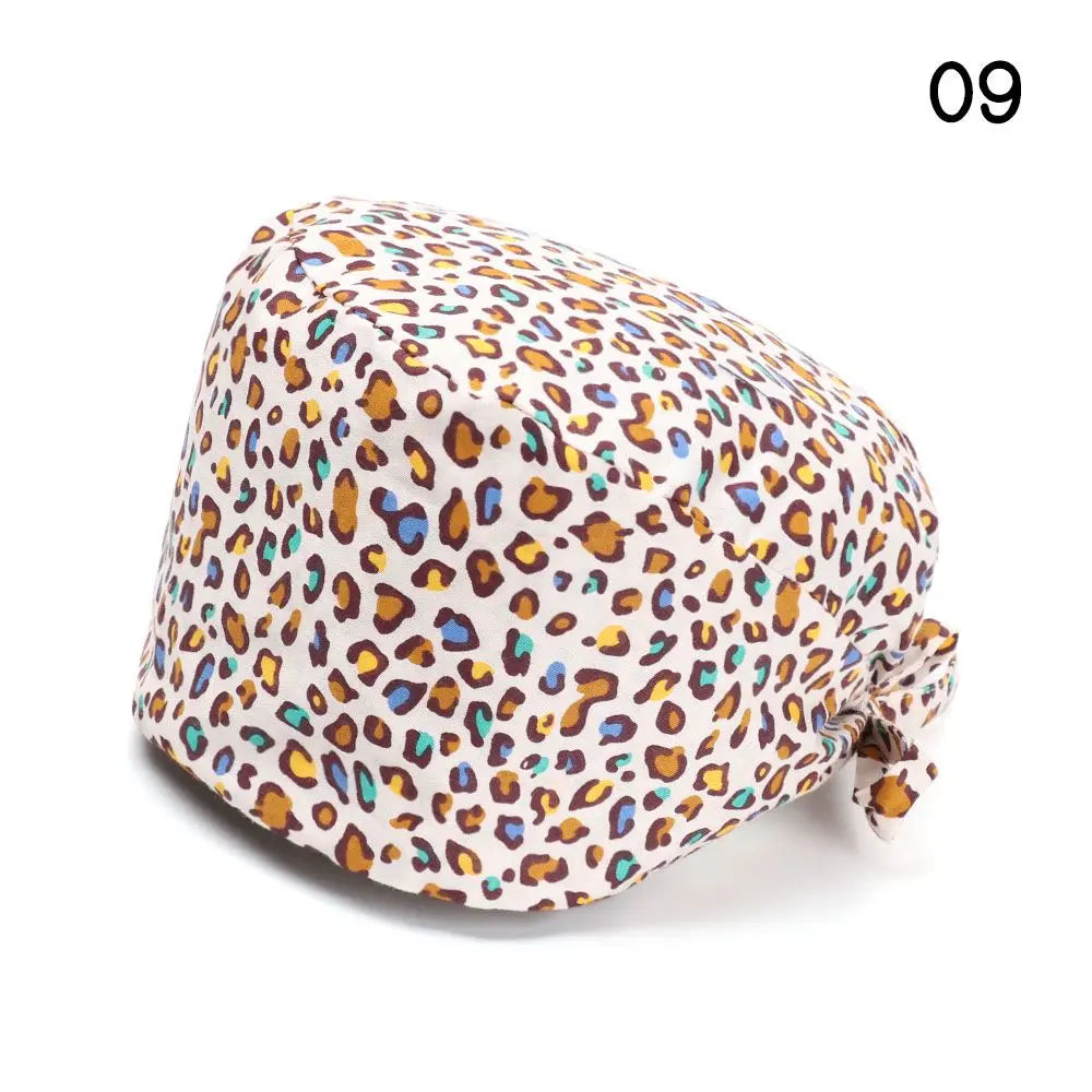 Adjustable Surgical Scrub Cap with Buttons – Ponytail Bouffant Nursing Turban Hat for Women & Men