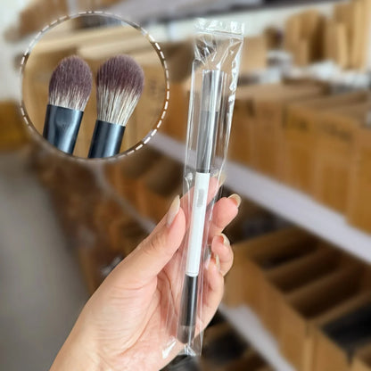 F4 Dual-Ended Makeup Brush – Foundation, Powder, Blush, Contour & Eyeshadow Concealer Brush