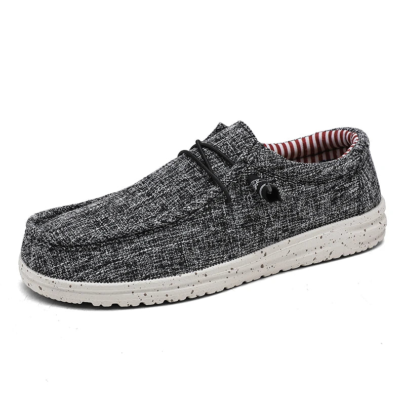 Men’s Casual Denim Canvas Shoes – Breathable Lightweight Walking Flats, Fashion Outdoor Loafers for Men, Large Size Comfortable Everyday Footwear