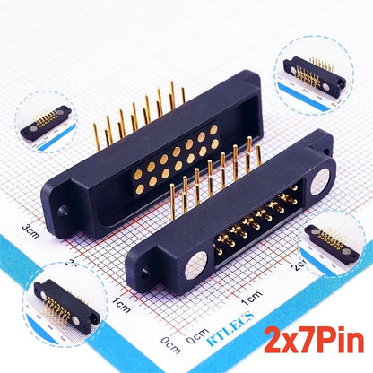 Magnetic Pogo Pin Connector - 2A Spring Loaded Male Female 2.54mm DC Power Socket, 8/10/12/14/16/20 Position Contacts, 1/3/5 Pairs