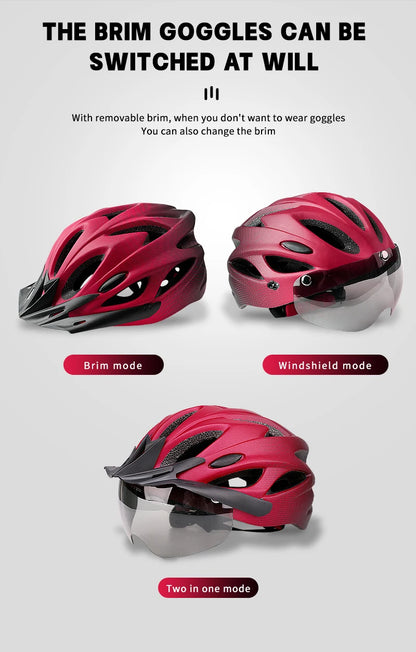 Adult Bike Helmet with LED Tail Light – Lightweight & Breathable Cycling Helmet (58-62cm), Colorful Bicycle Accessory