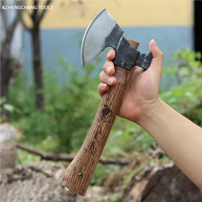 Handmade Forged Multifunctional Camping Axe – Small Outdoor Axe for Wood, Tree, and Bone Chopping
