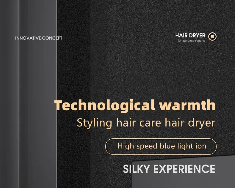 Professional Foldable Hair Dryer with Negative Ions & Blue Light – High Power Salon & Home Use