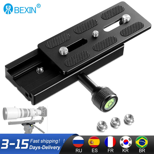 BEXIN QR120 Quick Release Camera Clamp – Arca-Swiss Tripod Mount Long Plate Lens Support Bracket Adapter Clip