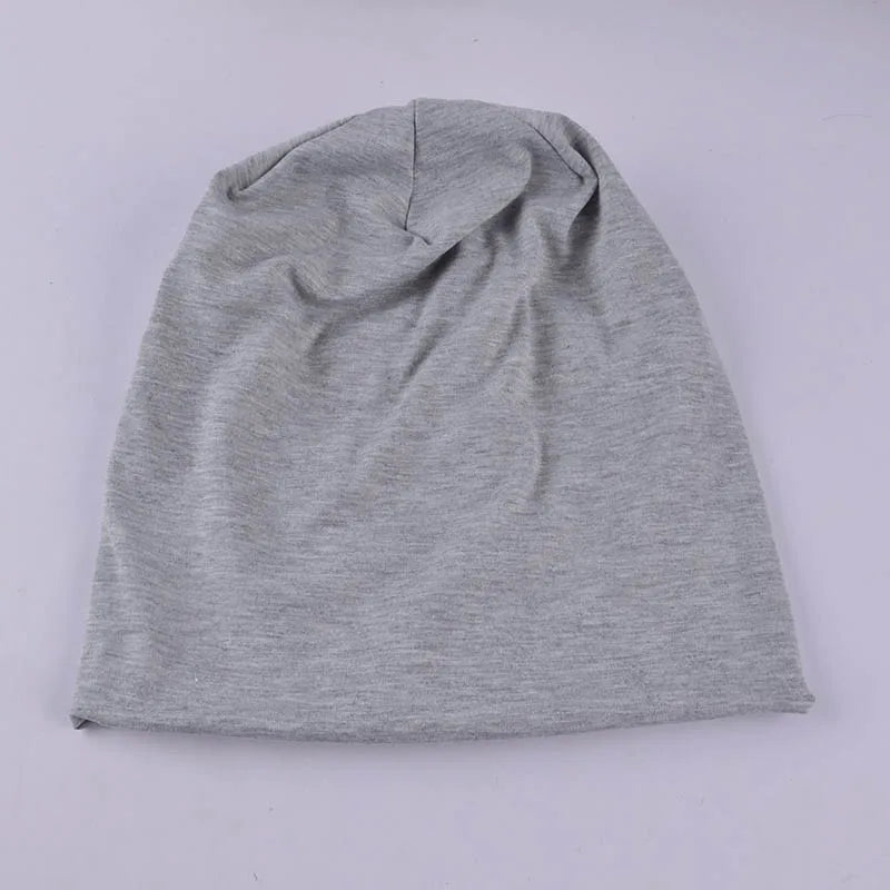 New Solid Color Baggy Slouchy Beanie Hat for Men - Soft Cotton Skullcap for Autumn and Spring, Hip Hop Outdoor Windproof Bonnet