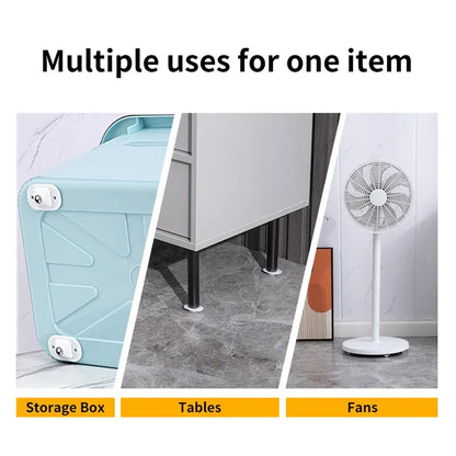 Upgrade Your Furniture Mobility with Self-Adhesive Mini Swivel Wheels - Stainless Steel Universal 360° Rotation Pulley for Storage Boxes and More