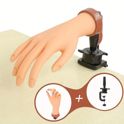 Nail Art Practice Hand – Flexible Adjustable Fake Finger Model for Manicure Training & Display