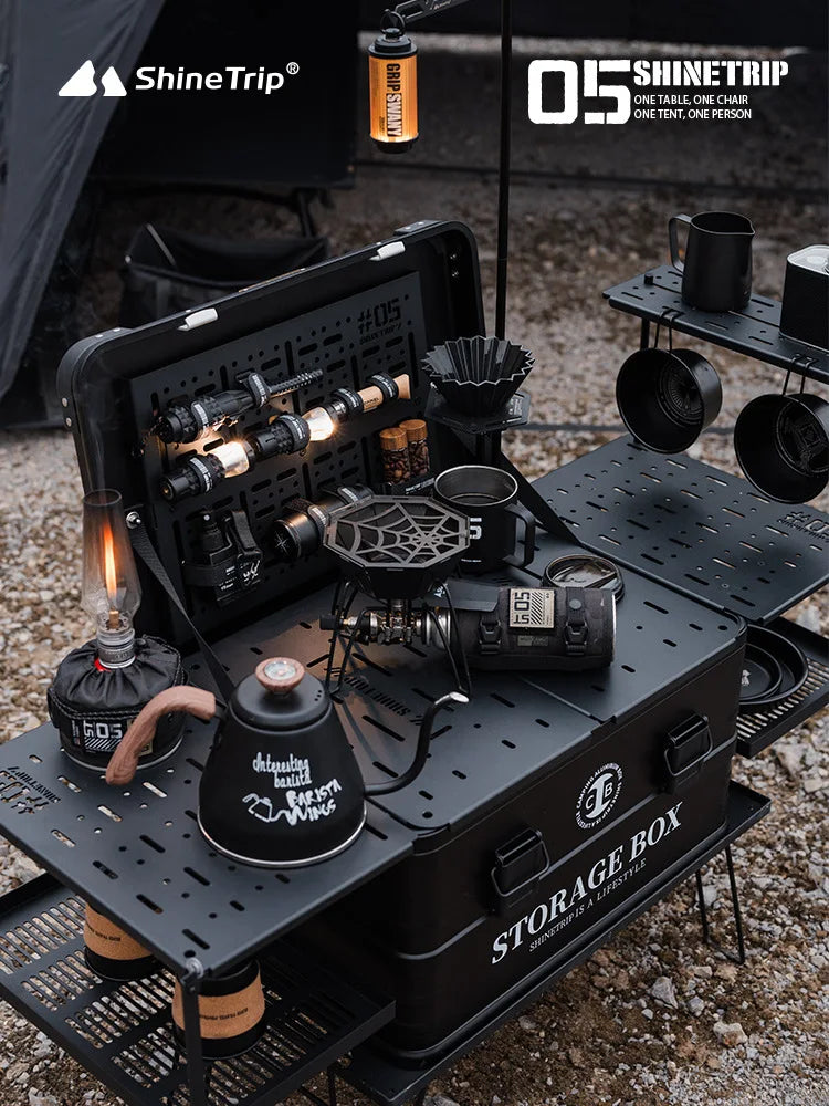 ShineTrip 05 Series Outdoor Camping Set - Lightweight IGT Aluminium Case with Modular Combo Accessories, Includes Coffee Case