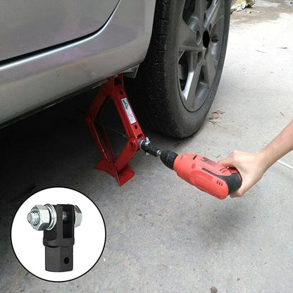 Scissor Jack Adapter — 1/2 Inch Chrome Vanadium Steel Wrench Tool for Automotive Jack & Impact Drill Sockets