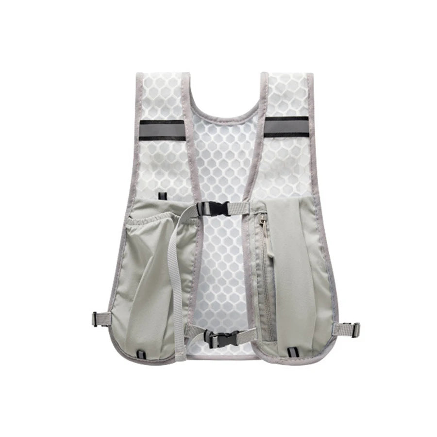 Lightweight Reflective Running & Biking Vest – Hydration Pack with Water Bottle Holder & Phone Storage Chest Bag