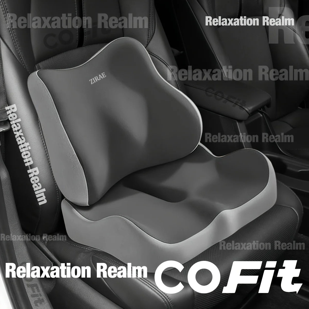 Memory Foam Seat Cushion - Lumbar Support Pad for Car, Office Chair & Desk Use