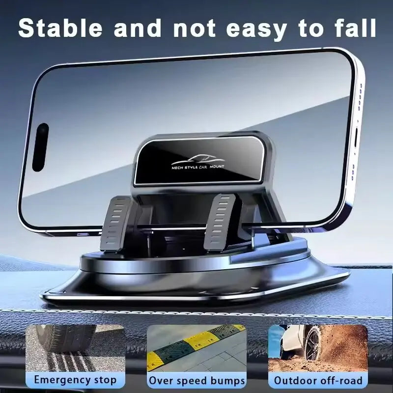 Universal Car Phone Mount - Anti-Slip Silicone 360° Rotating Dashboard Holder for Navigation
