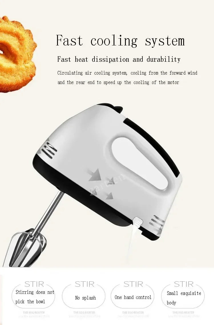 7-Speed Mini Electric Handheld Mixer – Multifunctional Blender & Egg Beater for Baking, Cream & Dough
