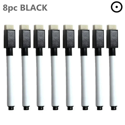 8PC Magnetic Whiteboard Markers – Colorful Blackboard & Whiteboard Pens with Built-In Eraser for School, Kids Drawing & Graffiti