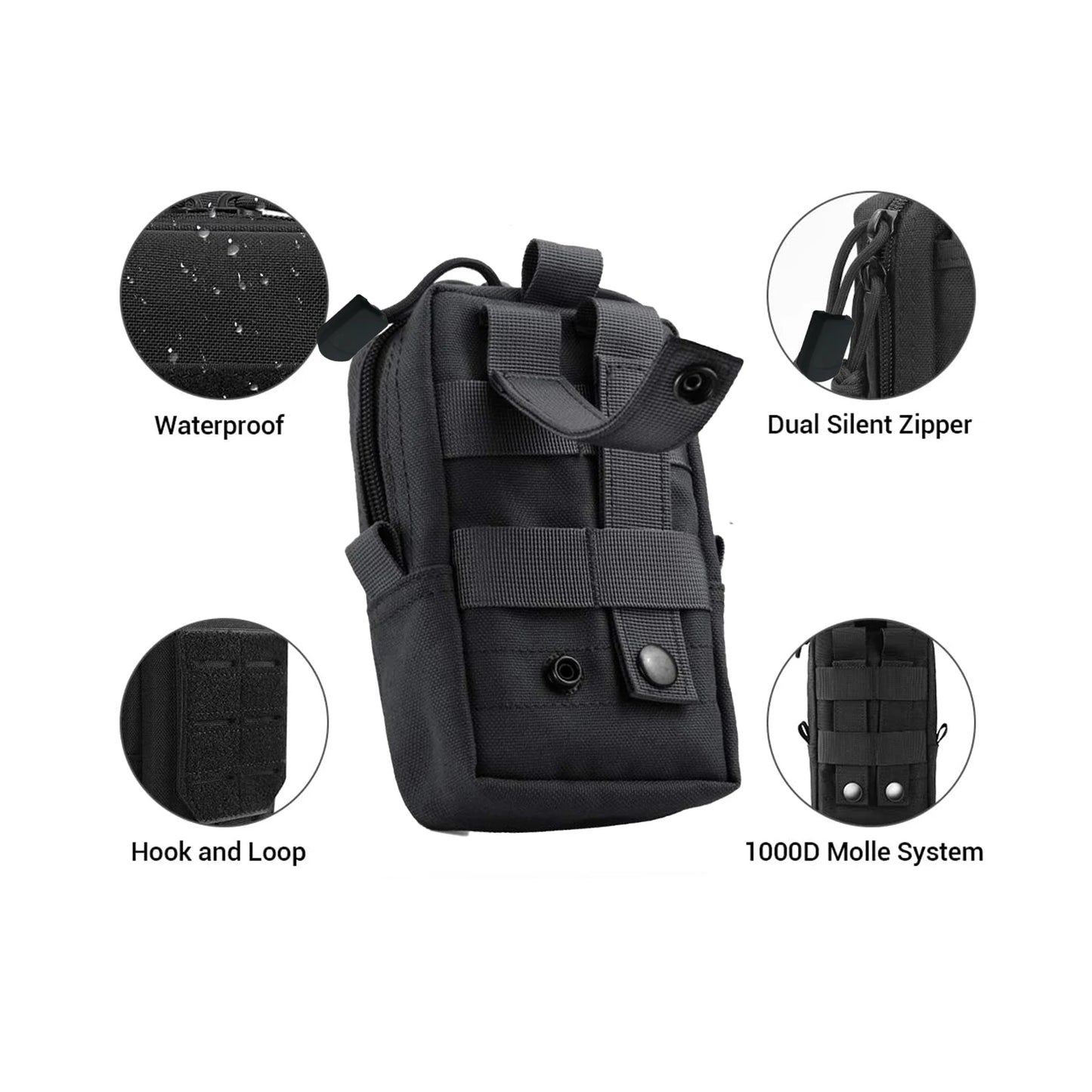 Tactical Molle Waist Bag: Military Outdoor Men's EDC Tool Organizer - Utility Gadget Vest Pack with Mobile Phone Case