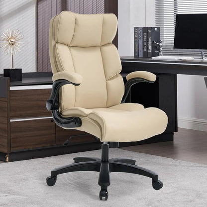 500LB Heavy Duty Office Chair - Ergonomic High Back PU Leather Executive Desk Chair for Big & Tall Users