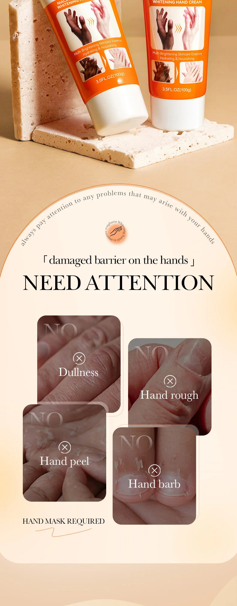 1/2/3pcs SADOER 100g Hand Cream – Moisturizing, Brightening & Non-Greasy Hydration for Soft, Beautiful Hands (Travel Size)