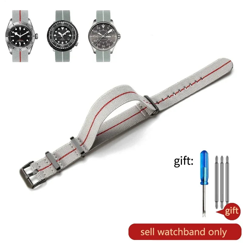 60's French Army Nylon Watch Strap - Woven Military Watch Band for Rolex, Seiko, Tudor & Omega
