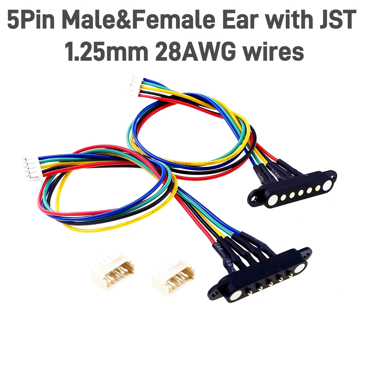 Magnetic Pogo Pin Connector - 2A Spring-Loaded 2.54mm Pitch Male Female PCB BTB Connector, 2–9 Pole Through-Hole Contacts, 1/3/5 Pairs